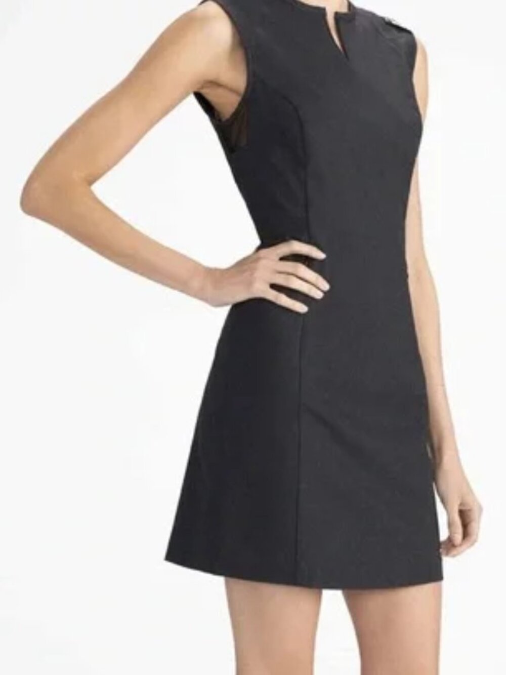 PXG Golf Sleeveless Shift Golf Dress in Gray Leather Trim L